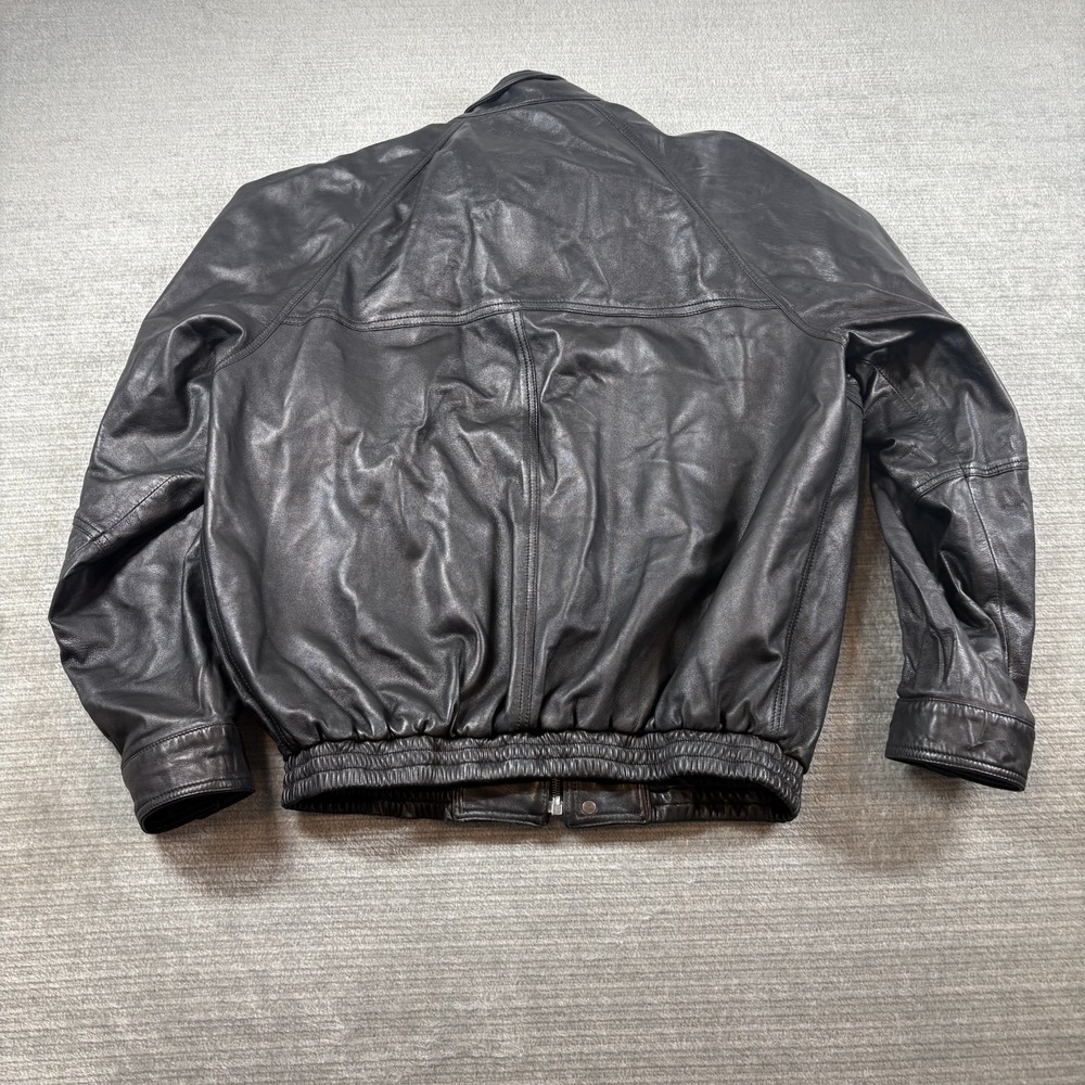 Bruno Magli Italian Black Buttery Leather Bomber Jacket Mens US 44 Capsule - Picture 2 of 11